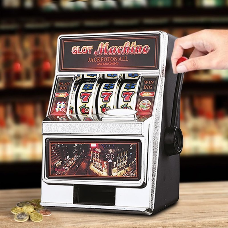 Hongu Salvadanaio mini Slot Machine Leva Stile Las Vegas Gioco Arca...