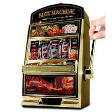Salvadanaio mini Slot Machine Leva Stile Las Vegas Gioco Arcade 24x37 cm