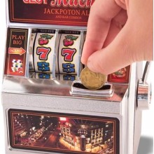 Salvadanaio mini Slot Machine Leva Stile Las Vegas Gioco Arcade 24x37 cm