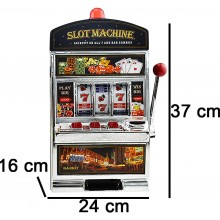 Salvadanaio mini Slot Machine Leva Stile Las Vegas Gioco Arcade 24x37 cm