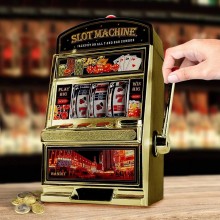 Salvadanaio mini Slot Machine Leva Stile Las Vegas Gioco Arcade 24x37 cm