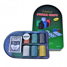 Poker texas hold'em set 2 mazzi carte 120 chips fiches panno verde bottone gioco