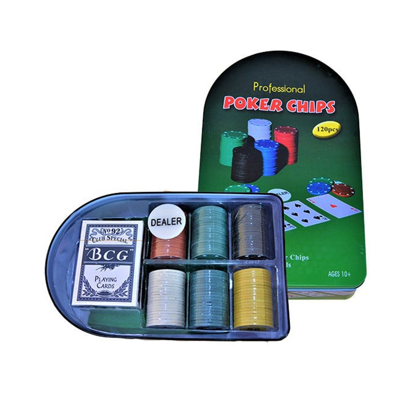 Generico Poker texas hold'em set 2 mazzi carte 120 chips fiches pan...