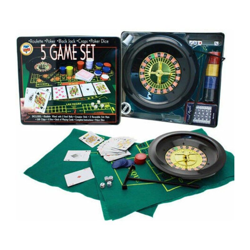 Kit Giochi Da Tavolo Adulti Casinò Poker Set Blackjack Roulette fiches carte