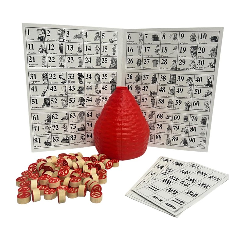 Tombola napoletana tradizionale 48 cartelle numeri panaro natale tabellone