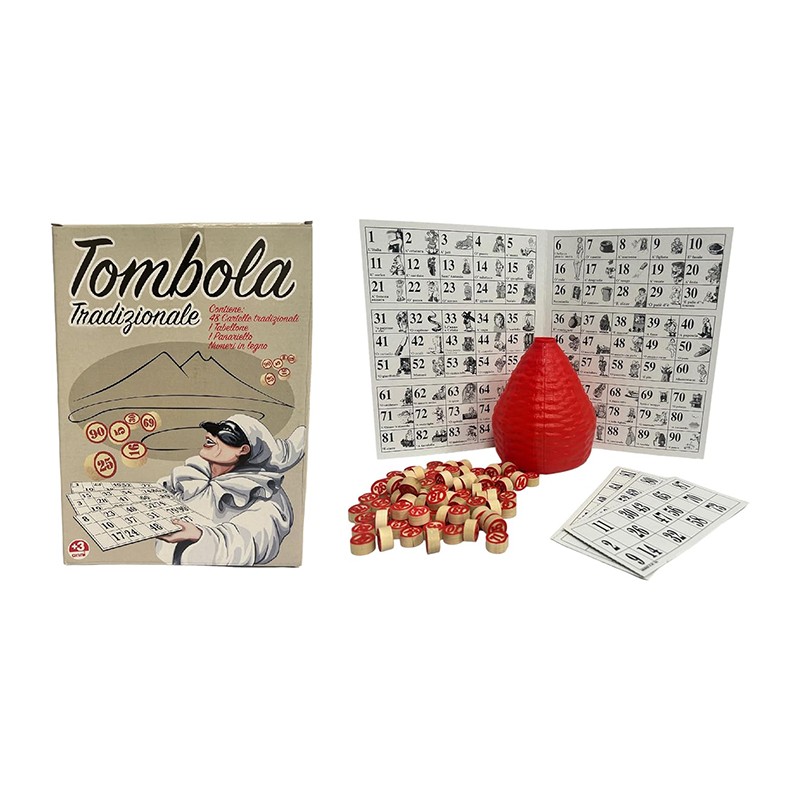 Tombola napoletana tradizionale 48 cartelle numeri panaro natale ta...