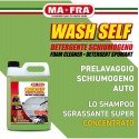 MA-FRA WASH SELF 5L Detergente Schiumogeno Professionale per Auto Moto Camper – Prelavaggio Foam Idropulitrice Alta Pressione