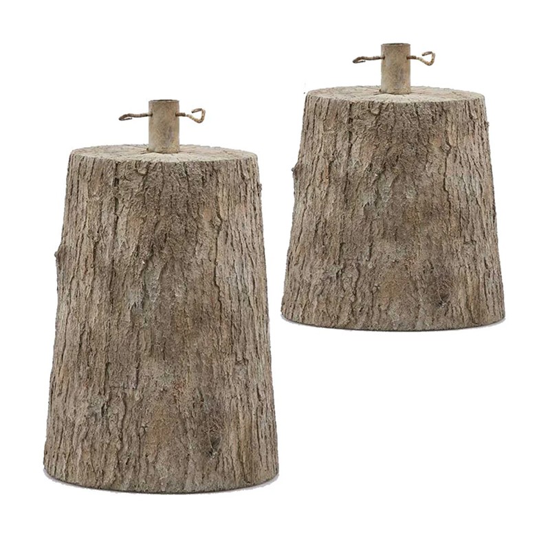 Tronco Base Piede Albero di Natale 40/50cm Decorazione Effetto Legno nero