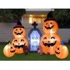 Set Zucche Gonfiabili Halloween 1,65 m con Pompa Decorazione Lapide...