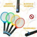 2 Racchetta Ricaricabile Fulmina Zanzare Anti Insetti Mosche Elettrico Campeggio