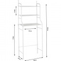 Scaffale da Bagno Salvaspazio 155X65X25 sopra lavatrice 3 ripiani colore bianco