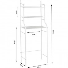 Scaffale da Bagno Salvaspazio 155X65X25 sopra lavatrice 3 ripiani colore bianco