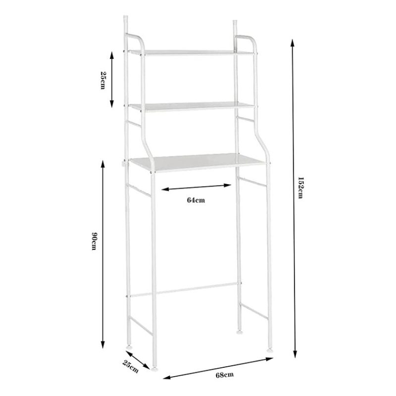 Hongu Scaffale da Bagno Salvaspazio 155X65X25 sopra lavatrice 3 rip...