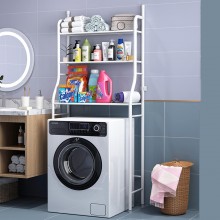 Scaffale da Bagno Salvaspazio 155X65X25 sopra lavatrice 3 ripiani colore bianco