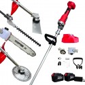 Tagliasiepi Decespugliatore 4 in 1 erba moto sega 12" olio 2 batterie 6 Ah 2000W