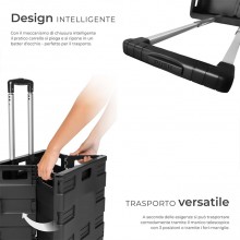 Carrello per la spesa portaspesa trolley ruote carrellino pieghevole