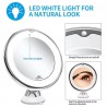 7 Inch Specchio LED Cosmetico ingranditore 10x Make UP Trucco Donna...