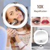 7 Inch Specchio LED Cosmetico ingranditore 10x Make UP Trucco Donna...