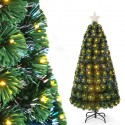 Albero di Natale Artificiale in fibra ottica stella RGB e luci LED varie altezze