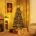 Albero di Natale Artificiale in fibra ottica stella RGB e luci LED varie altezze