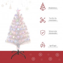 Albero di Natale bianco Artificiale in fibra ottica punta LED RGB varie altezze