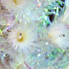 Albero di Natale bianco Artificiale in fibra ottica punta LED RGB varie altezze