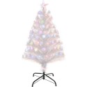 Albero di Natale bianco Artificiale in fibra ottica punta LED RGB varie altezze