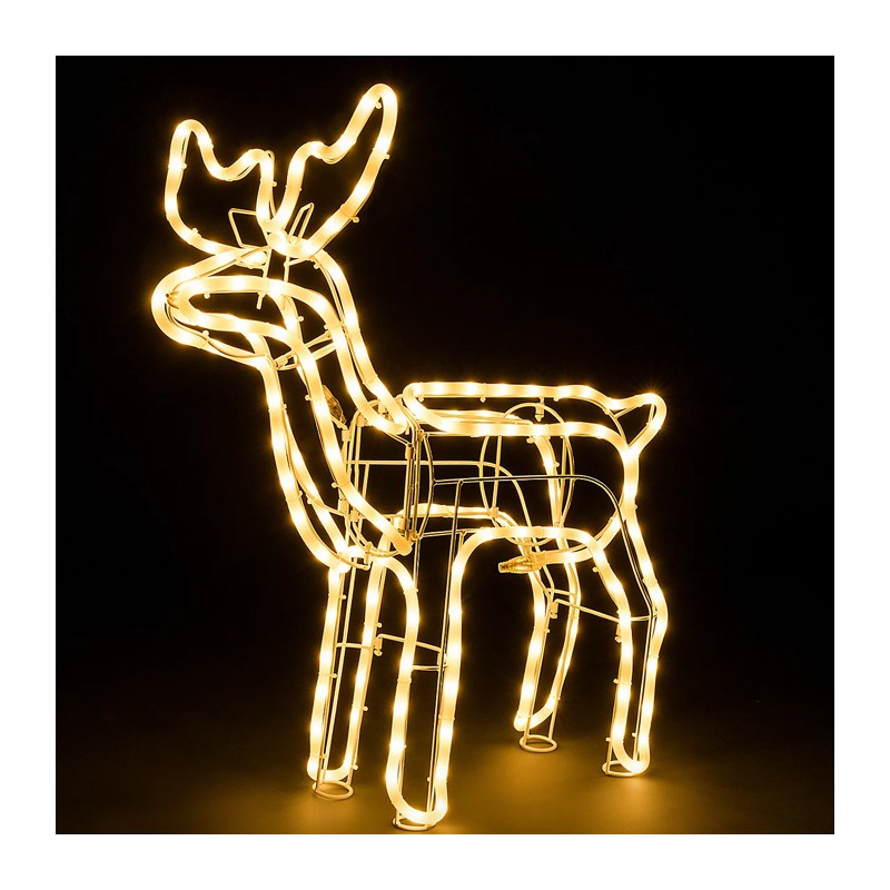 Renna Luminosa Di Babbo Natale Led per Esterno Cervo Natale Bianco Caldo