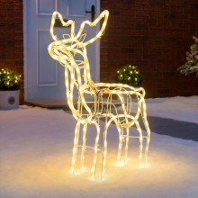 Renna Luminosa Di Babbo Natale Led per Esterno Cervo Natale Bianco Caldo