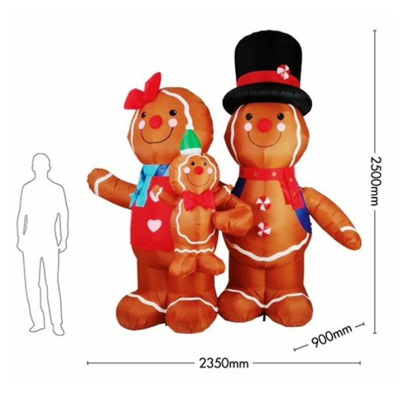 Vestiamo casa Gonfiabile Natalizio luminoso con famiglia di pan di ...
