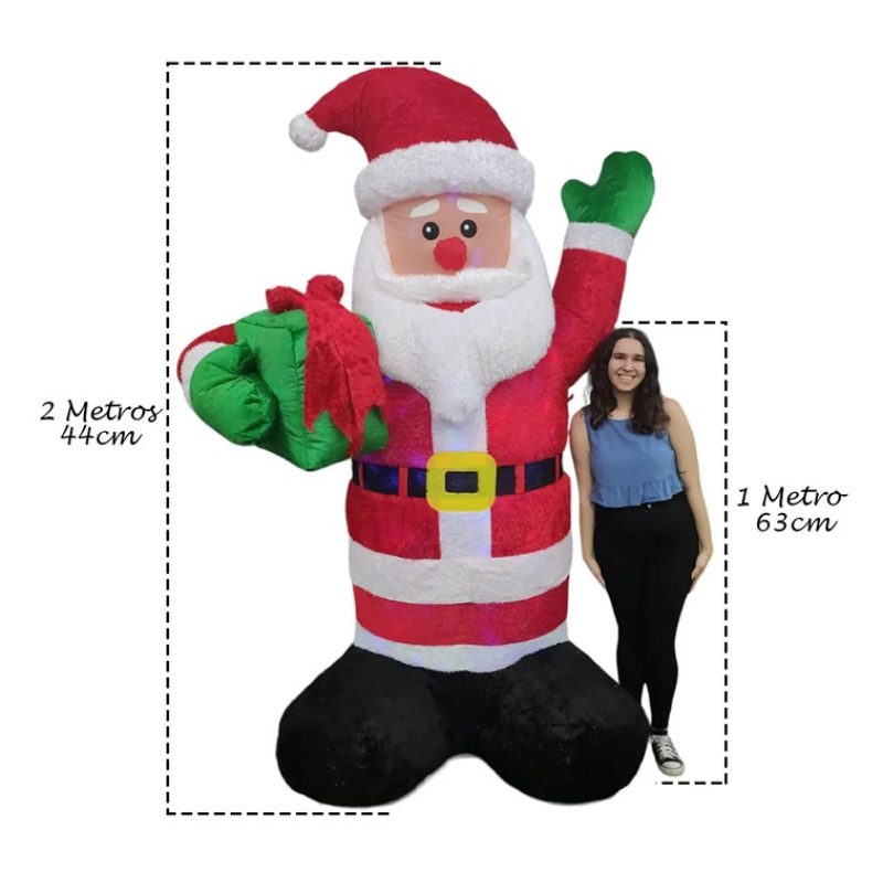 Vestiamo casa Gonfiabile Natalizio Babbo Natale illuminazione led 2...