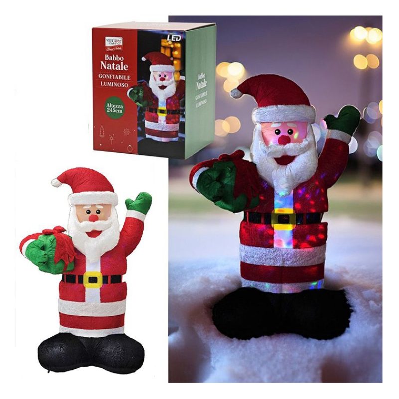 Vestiamo casa Gonfiabile Natalizio Babbo Natale illuminazione led 2...