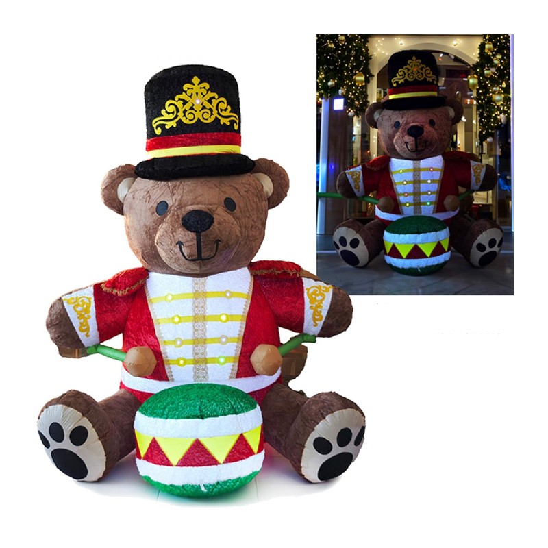 Gonfiabile Natalizio Orso soldatino orsetto luci led 275cm Esterno decorazione