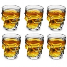 Skull Shot Bicchieri in vetro a forma di Teschio per cocktail shottini - 6 pezzi