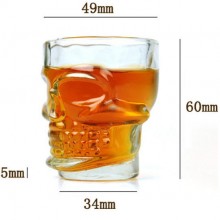 Skull Shot Bicchieri in vetro a forma di Teschio per cocktail shottini - 6 pezzi