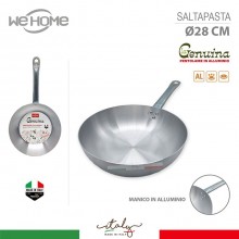 Padella saltapasta in alluminio puro professionale D. 28/32 cm Made in Italy