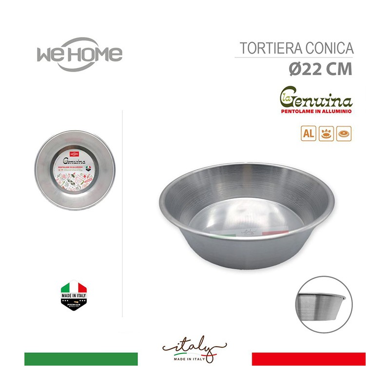 Tortiera conica stampo tondo forma in alluminio da. 22 cm 28 cm Made in Italy