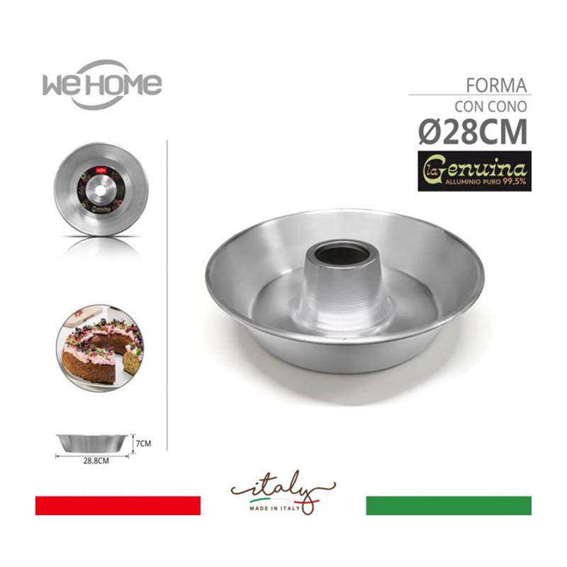 Stampo per ciambella ciambellone forma con buco in alluminio Made in Italy