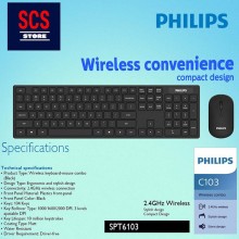Philips Tastiera e Mouse C103 senza fili PC Wireless Desktop Windows Mac OS X