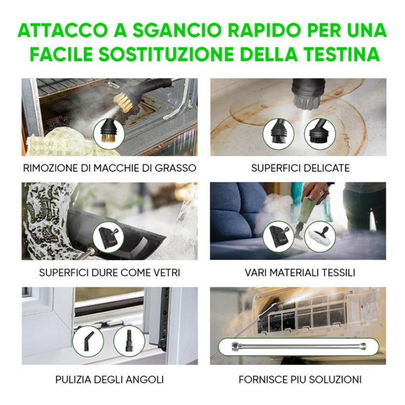 Generico Pulitore a vapore portatile 2500W serbatoio 1,6L casa auto...