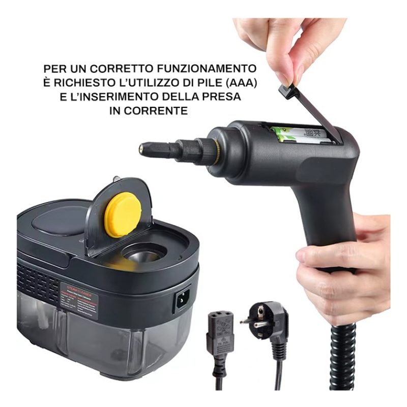 Generico Pulitore a vapore portatile 2500W serbatoio 1,6L casa auto...