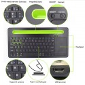 Tastiera bluetooth touchpad supporto smartphone tablet senza fili ricaricabile
