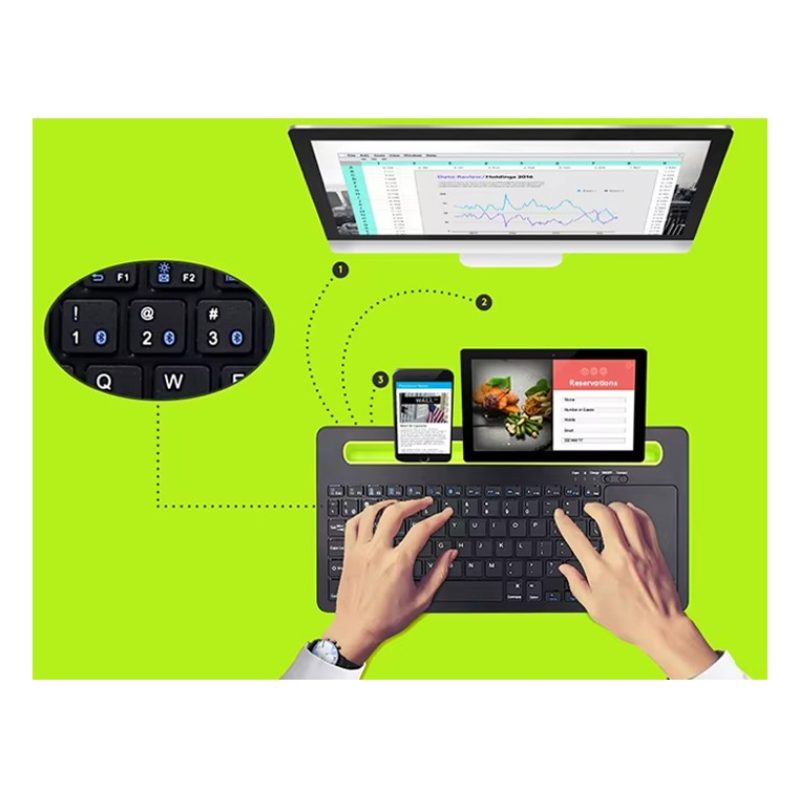 Andowl Tastiera bluetooth touchpad supporto smartphone tablet senza...