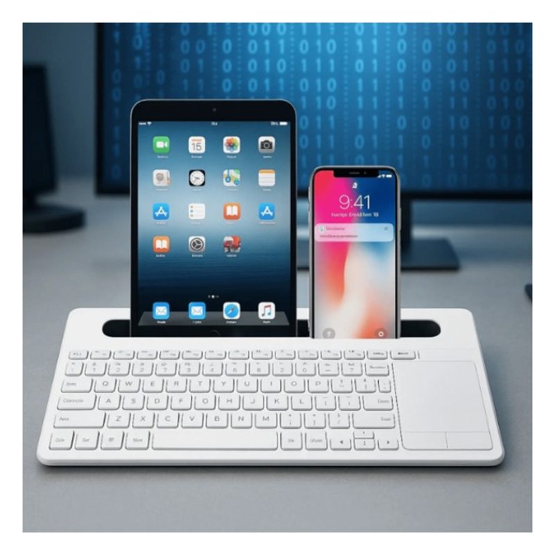 Andowl Tastiera bluetooth touchpad supporto smartphone tablet senza...