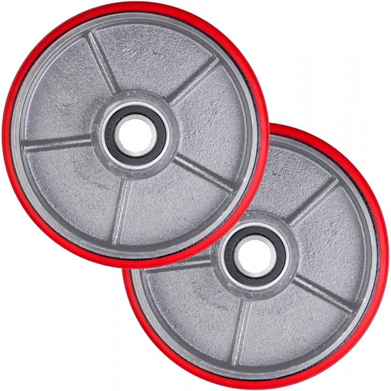 Set 2 Ruote 200 × 50 Foro 20 Rotelle Carrello Transpallet
