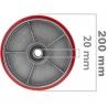 Set 2 Ruote 200x50 Foro 20 rotelle carrello Transpallet Cerchio pol...