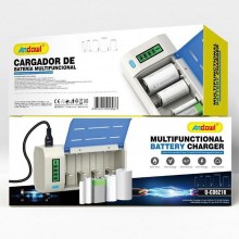Caricabatteria universale per batterie ricaricabili AA AAA 9V C Ni-Cd/Ni-MH