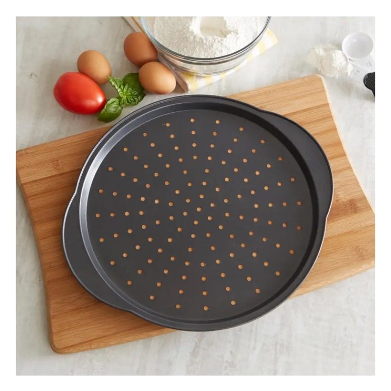 WeHome Teglia da forno acciaio antiaderente per pizza tonda 33cm fo...