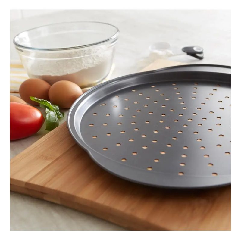 WeHome Teglia da forno acciaio antiaderente per pizza tonda 33cm fo...