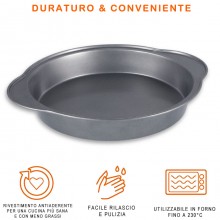 Forma stampo da forno tortiera in acciaio anti aderente teglia 24.5cm pastiera